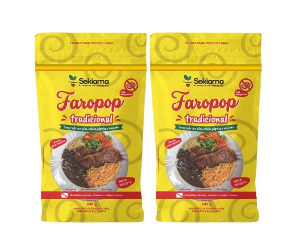 01 KIT COM 02 FAROFA TRADICIONAL COM BACON 245G CADA (R$ 19,00 A UND)