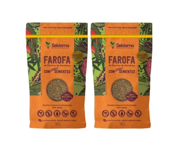 01 KIT COM 02 FAROFAS FUNCIONAL DE SEMENTES 245G CADA (R$ 24,00 A UND)