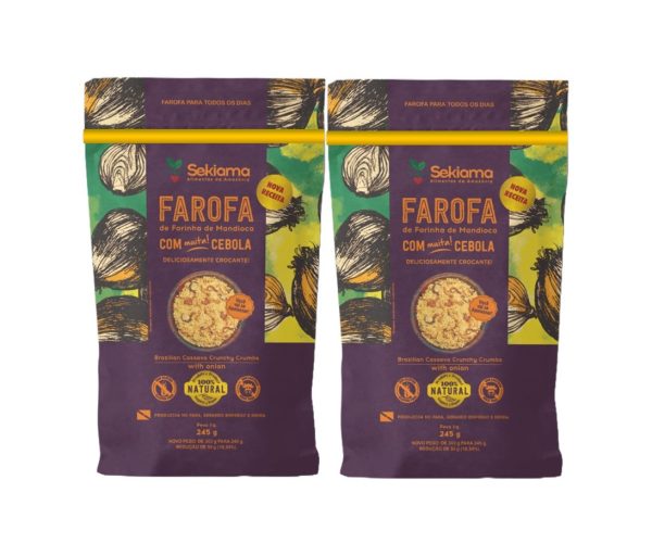01 KIT COM 02 FAROFAS COM MUITA CEBOLA CROCANTE 245G CADA (R$ 19,90 A UND)